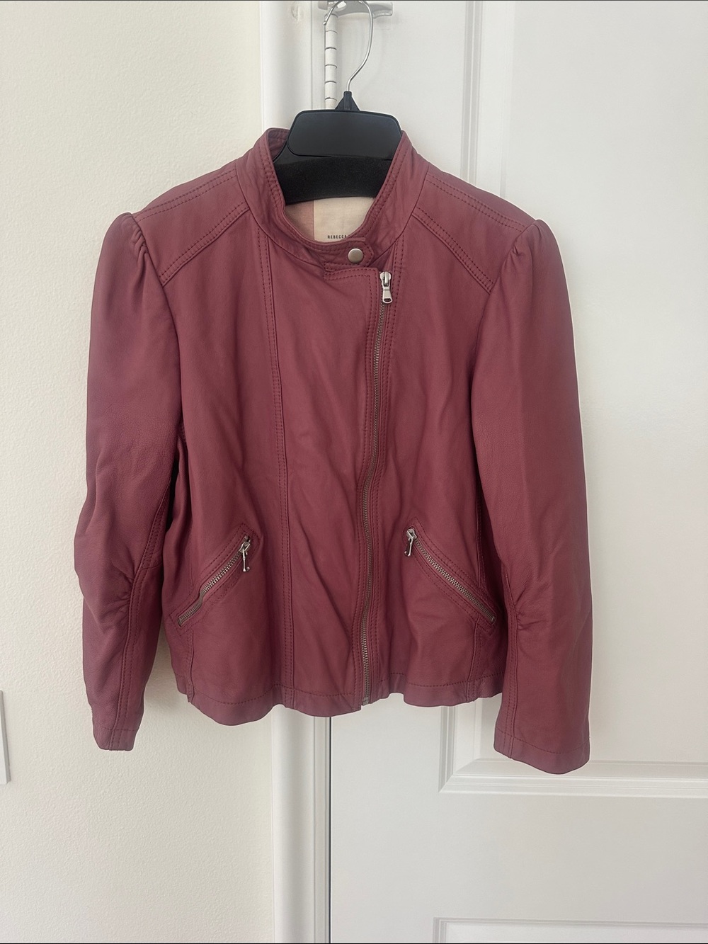 Rebecca Taylor Mauve Leather Moto Jacket